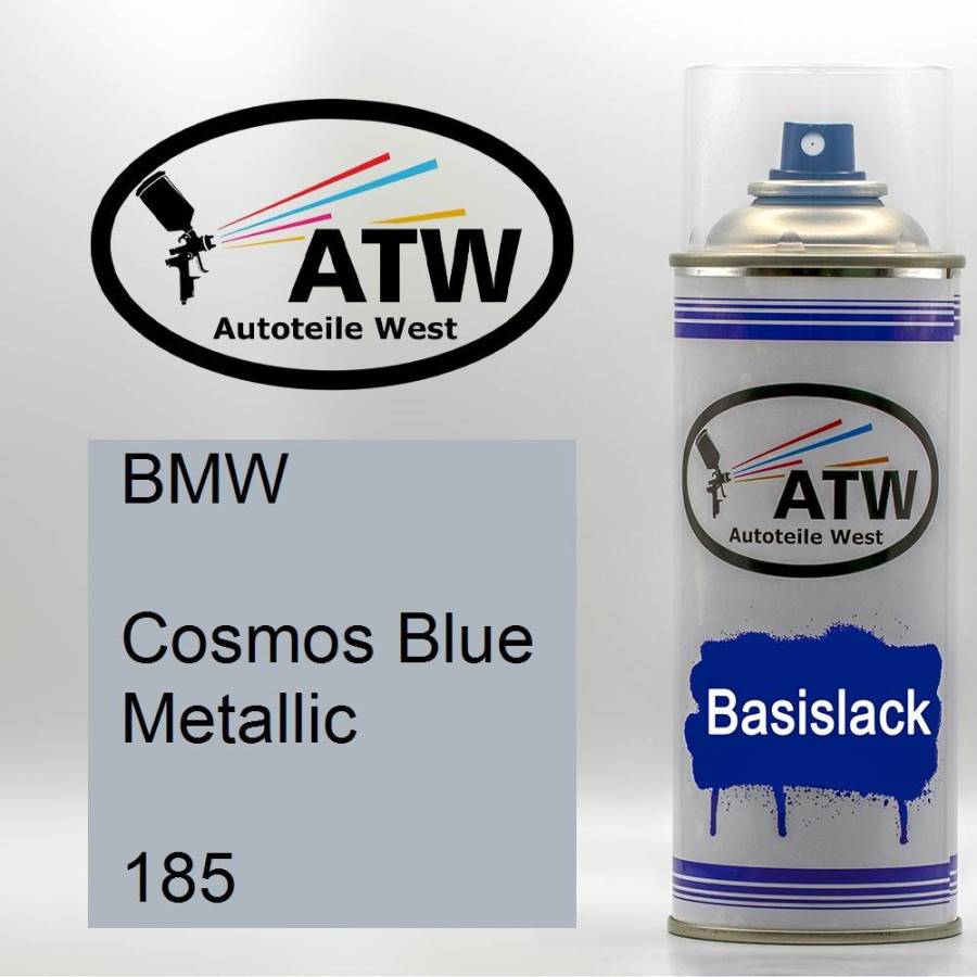 BMW, Cosmos Blue Metallic, 185: 400ml Sprühdose, von ATW Autoteile West.